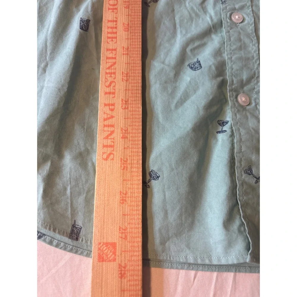 J.Crew Button Down Shirt Mens M Mint Green Cocktail Print H4743 SU18